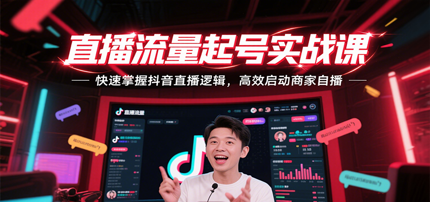 图片[1]-直播流量起号实战课，快速掌握抖音直播逻辑，高效启动商家自播_生财有道创业网-生财有道