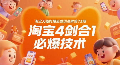 淘宝天猫打爆班原创高阶第73期，淘宝4剑合1必爆技术——生财有道创业项目网