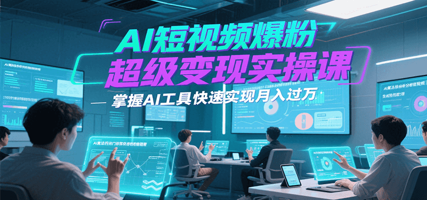 图片[1]-AI短视频爆粉超级变现实操课，掌握AI工具快速实现月入过万_生财有道创业网-生财有道