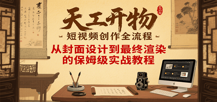 图片[1]-天工开物短视频创作全流程，从封面设计到最终渲染的保姆级实战教程_生财有道创业网-生财有道