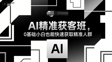 AI精准获客班，0基础小白也能快速获取精准人群——生财有道创业项目网