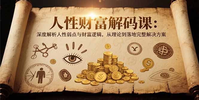 （15434期）人性财富解码课6.0：深度解析人性弱点与财富逻辑，理论到落地完整解决方案_生财有道创业项目网
