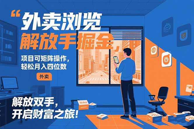 图片[1]-（15440期）外卖浏览掘金项目 可矩阵操作 轻松日入500+_生财有道创业项目网-生财有道