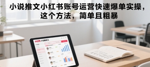 小说推文小红书账号运营快速爆单实操，这个方法，简单且粗暴——生财有道创业项目网