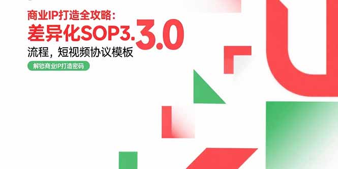 （15486期）商业IP打造全攻略：差异化SOP3.0流程，短视频协议模板，婚恋项目实战案例_生财有道创业项目网