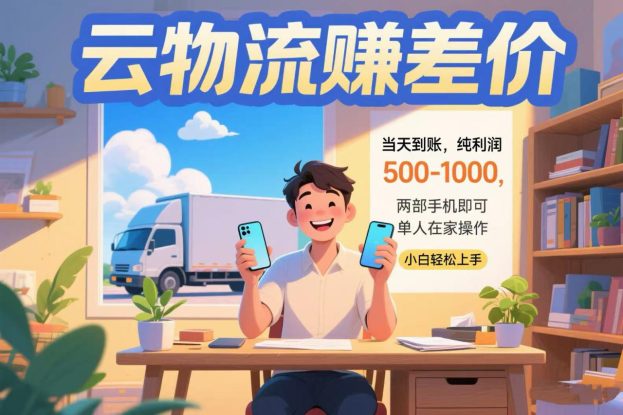 （15492期）云物流赚差价 当天到账纯利润500-1000 两部手机即可 可单人在家操作 小…_生财有道创业项目网