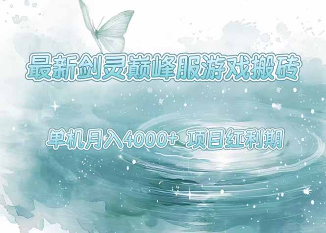 图片[1]-（15491期）最新剑灵巅峰服游戏搬砖，项目红利期，单机稳定4000+操作简单好上手_生财有道创业项目网-生财有道