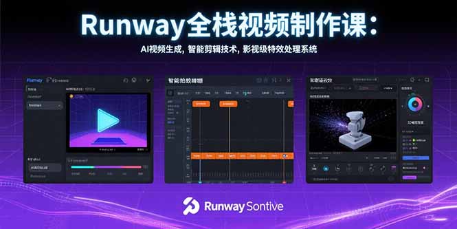 （15515期）Runway全栈视频制作课：AI视频生成，智能剪辑技术，影视级特效处理系统_生财有道创业项目网
