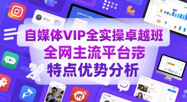 自媒体VIP全实操卓越班，全网主流平台特点优势分析——生财有道创业项目网