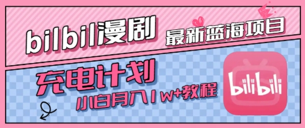 最新蓝海项目，B站充电计划，小白也能月入1w+——生财有道创业项目网