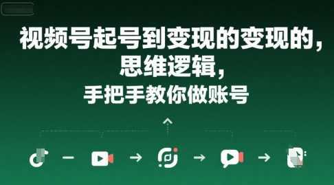视频号起号到变现的思维逻辑，手把手教你做账号——生财有道创业项目网