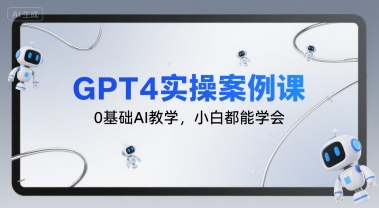 GPT4实操案例课，0基础AI教学，小白都能学会——生财有道创业项目网