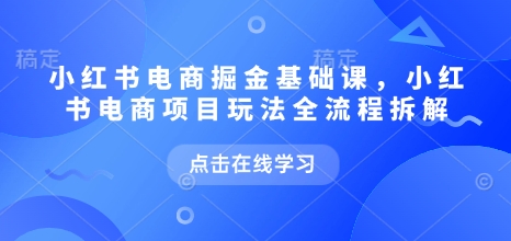 小红书电商掘金课，小红书电商项目玩法全流程拆解（更新7月）——生财有道创业项目网