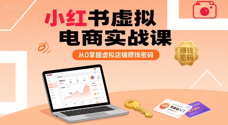 小红书虚拟电商实战课，从0掌握虚拟店铺賺钱密码——生财有道创业项目网