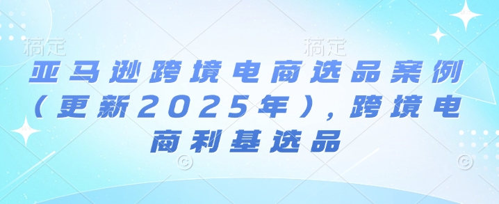 亚马逊跨境电商选品案例(更新2025年7月)，跨境电商利基选品——生财有道创业项目网