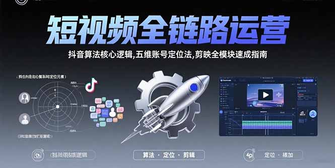 （15580期）短视频全链路运营：抖音算法核心逻辑,五维账号定位法,剪映全模块速成指南_生财有道创业项目网