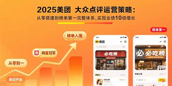（15602期）2025美团 大众点评运营策略:从零搭建到榜单第一完整体系,实现业绩10倍增长_生财有道创业项目网