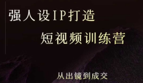 强人设ip打造课，8月​最新5天短视频ip训练营，从出镜到成交——生财有道创业项目网