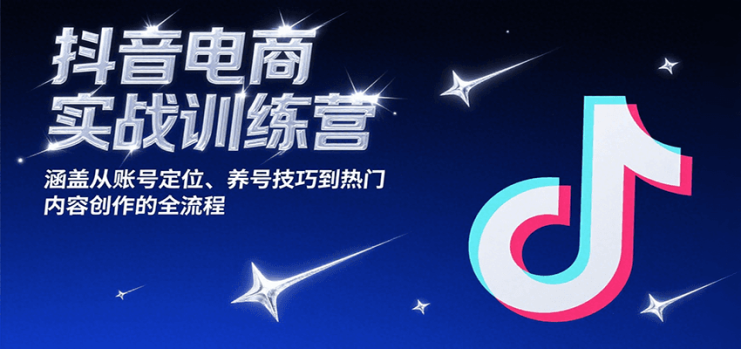 抖音电商实战训练营，涵盖从账号定位、养号技巧到热门内容创作的全流程_生财有道创业网