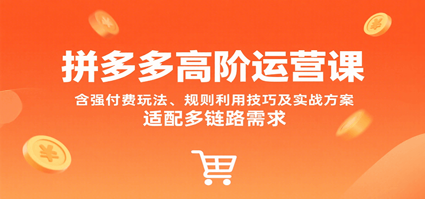 图片[1]-拼多多高阶运营课，含强付费玩法、规则利用技巧及实战方案，适配多链路需求_生财有道创业网-生财有道