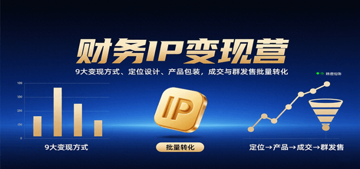 财务IP变现营：9大变现方式、定位设计、产品包装，成交与群发售批量转化_生财有道创业网