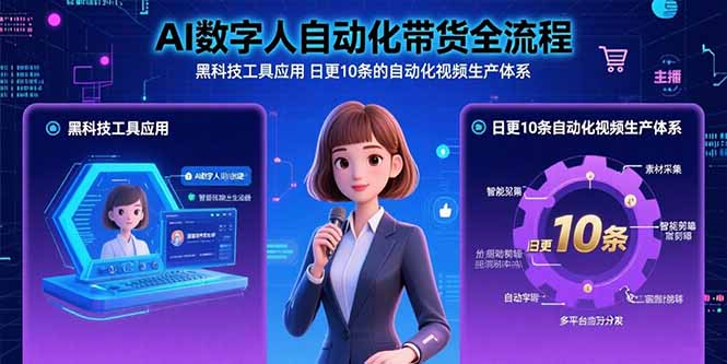 （15699期）AI数字人自动化带货全流程：黑科技工具应用 日更10条的自动化视频生产体系_生财有道创业项目网