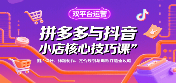 拼多多与抖音小店核心技巧课，图片设计、标题制作、定价规划与爆款打造全攻略_生财有道创业网