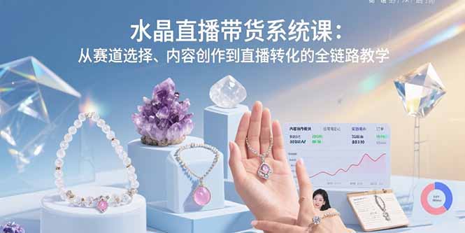 （15721期）水晶直播带货系统课：从赛道选择、内容创作到直播转化的全链路教学_生财有道创业项目网