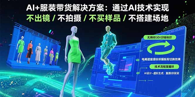 （15728期）AI+服装带货解决方案：通过AI技术实现 不出镜/不拍摄/不买样品/不搭建场地_生财有道创业项目网