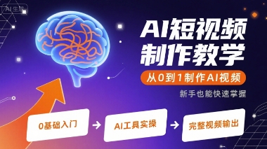 AI短视频制作教学，从0到1制作AI视频——生财有道创业项目网