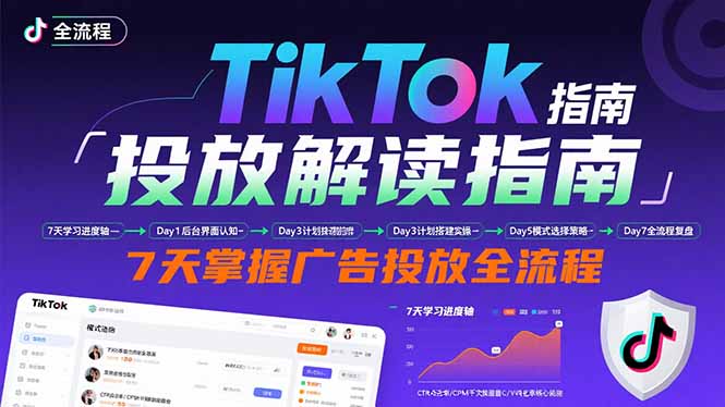（15753期）TikTok投放解读指南：后台操作/计划建立/模式选择，7天掌握广告投放全流程_生财有道创业项目网