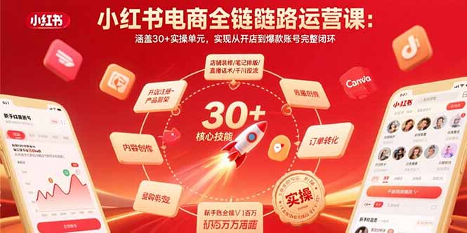 （15751期）小红书电商全链路运营课：涵盖30+实操单元，实现从开店到爆款账号完整闭环_生财有道创业项目网