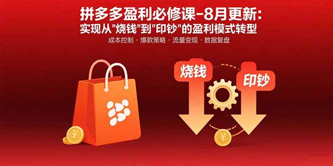 （15771期）拼多多盈利必修课-8月更新：突破运营瓶颈 实现从烧钱到印钞的盈利模式转型_生财有道创业项目网