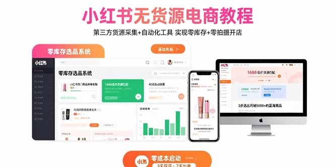 （15776期）小红书无货源电商教程：第三方货源采集+自动化工具 实现零库存+零拍摄开店_生财有道创业项目网