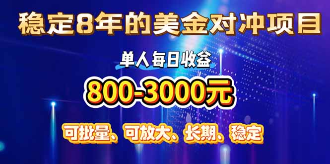 （15782期）稳定8年的美金对冲创业项目，单人每日收益800-3000，小众暴力项目_生财有道创业项目网
