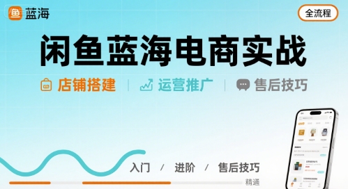 闲鱼蓝海电商实战，店铺搭建运营售后全流程——生财有道创业项目网