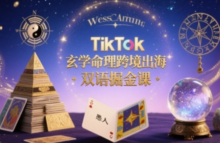 TikTok玄学命理跨境出海双语掘金课，手把手教你用命理知识精准直击海外用户痛点——生财有道创业项目网