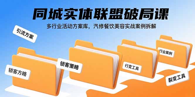（15833期）同城实体联盟破局课，多行业活动方案库，汽修餐饮美容实战案例拆解_生财有道创业项目网