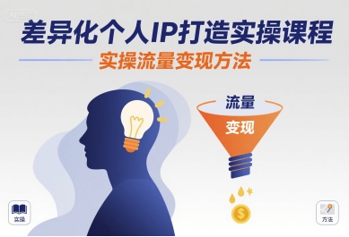 差异化个人IP打造实操课程，实操流量变现方法——生财有道创业项目网
