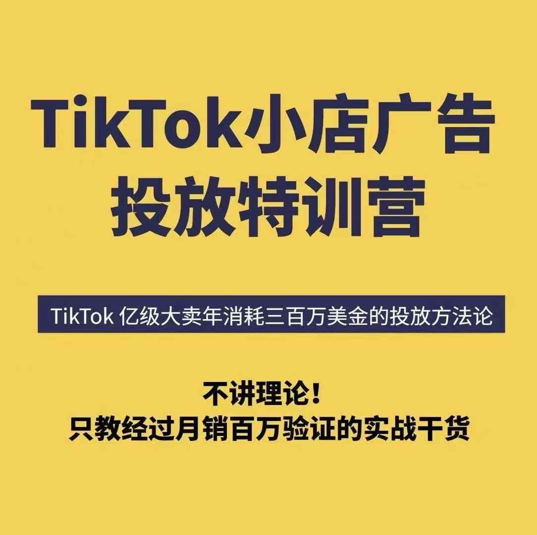 图片[1]-TikTok小店广告投放特训营，6天破局计划专治各种“投不动”，教你经过月销百万验证的实战干货——生财有道创业项目网-生财有道