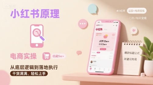 小红书原理以及详细实操流程，小红书电商教程——生财有道创业项目网