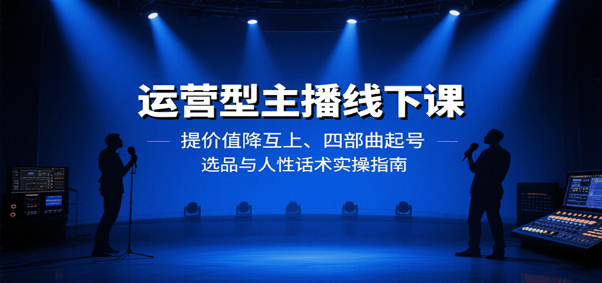 图片[1]-运营型主播线下课：提价值降互上、四部曲起号、选品与人性话术实操指南_生财有道创业网-生财有道