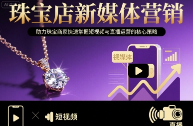 珠宝店新媒体营销，助力珠宝商家快速掌握短视频与直播运营的核心策略——生财有道创业项目网