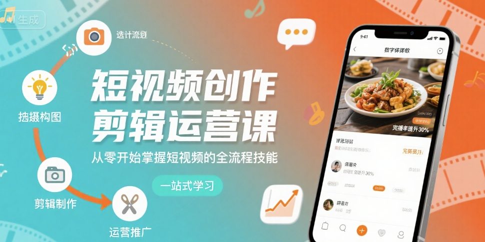 图片[1]-短视频创作剪辑运营课，从零开始掌握短视频的全流程技能——生财有道创业项目网-生财有道