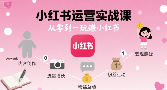 小红书运营实战课，从零到一玩賺小红书——生财有道创业项目网