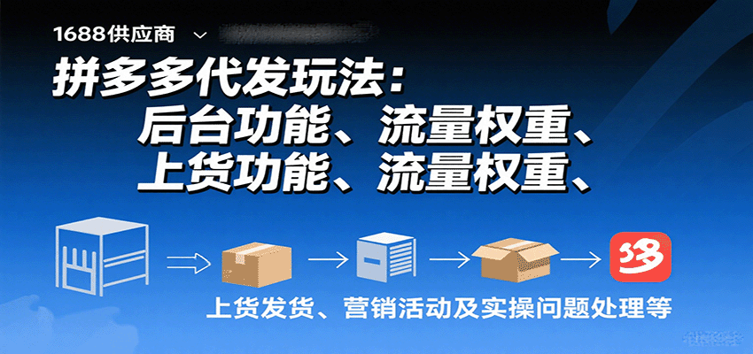 图片[1]-拼多多代发玩法：后台功能、流量权重、上货发货、营销活动及实操问题处理等_生财有道创业网-生财有道