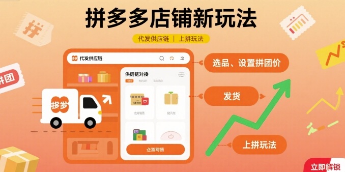 拼多多店铺新玩法，代发供应链上拼玩法——生财有道创业项目网