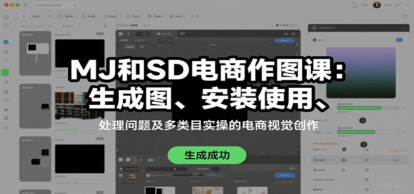 图片[1]-MJ和SD电商作图课：生成图、安装使用、处理问题及多类目实操的电商视觉创作_生财有道创业网-生财有道