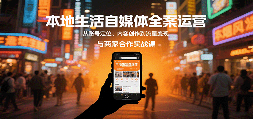 图片[1]-本地生活自媒体全案运营，从账号定位、内容创作到流量变现与商家合作实战课_生财有道创业网-生财有道