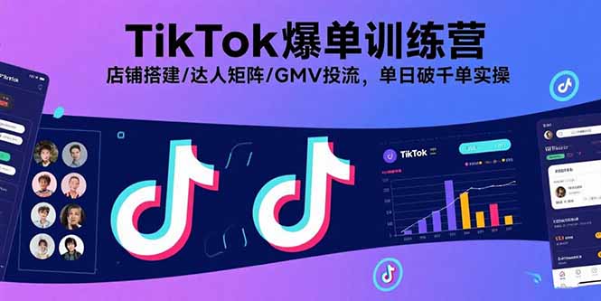 （15920期）TikTok爆单训练营，店铺搭建/达人矩阵/GMV投流，单日破千单实操_生财有道创业项目网